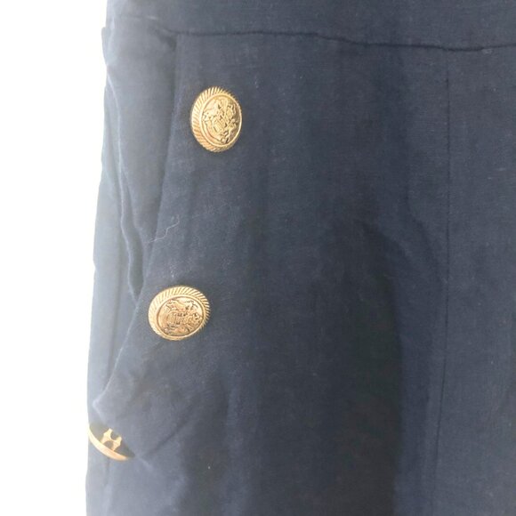 Linen Blend Wide Leg Cropped Overalls Monteau - Picture 3 of 7